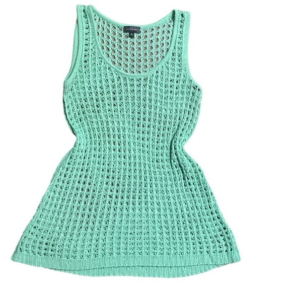 The Limited Open Knit/Mesh/Crochet Tank Top Sz S Green 151J - Picture 2 of 9